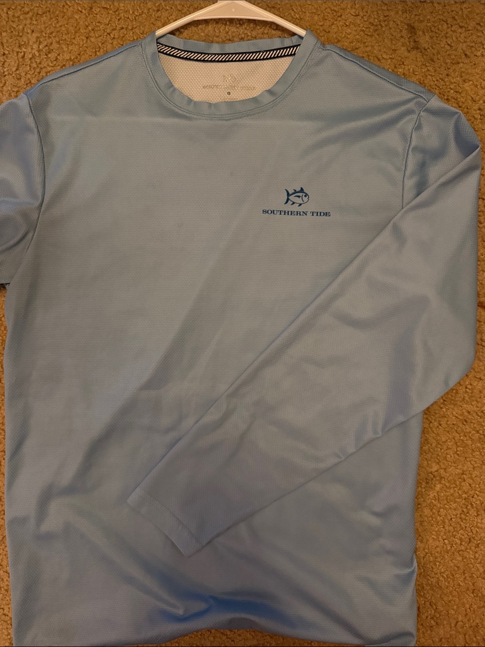 Southern Tide Men's Long-Sleeve Performance Tee in Sky Blue